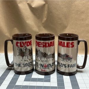 Vintage 1982 World’s Fair Clydesdales Thermo-Serv tall mug/stein